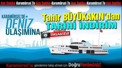 Karamürsel'de deniz ulaşımına tarihi indirim